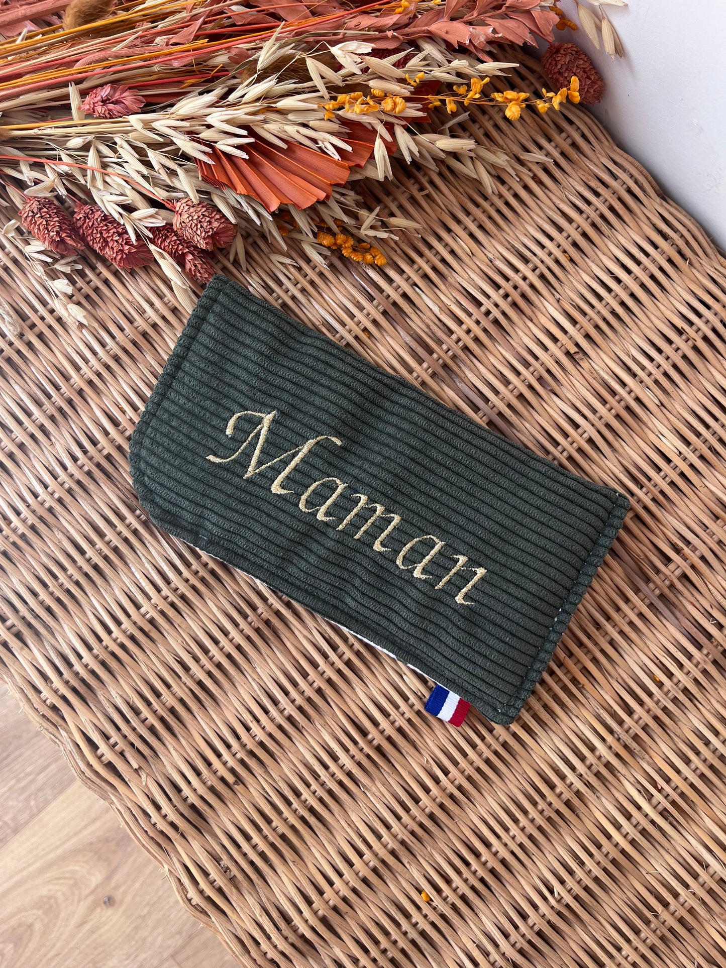 Étui à lunettes "Maman" Kaki