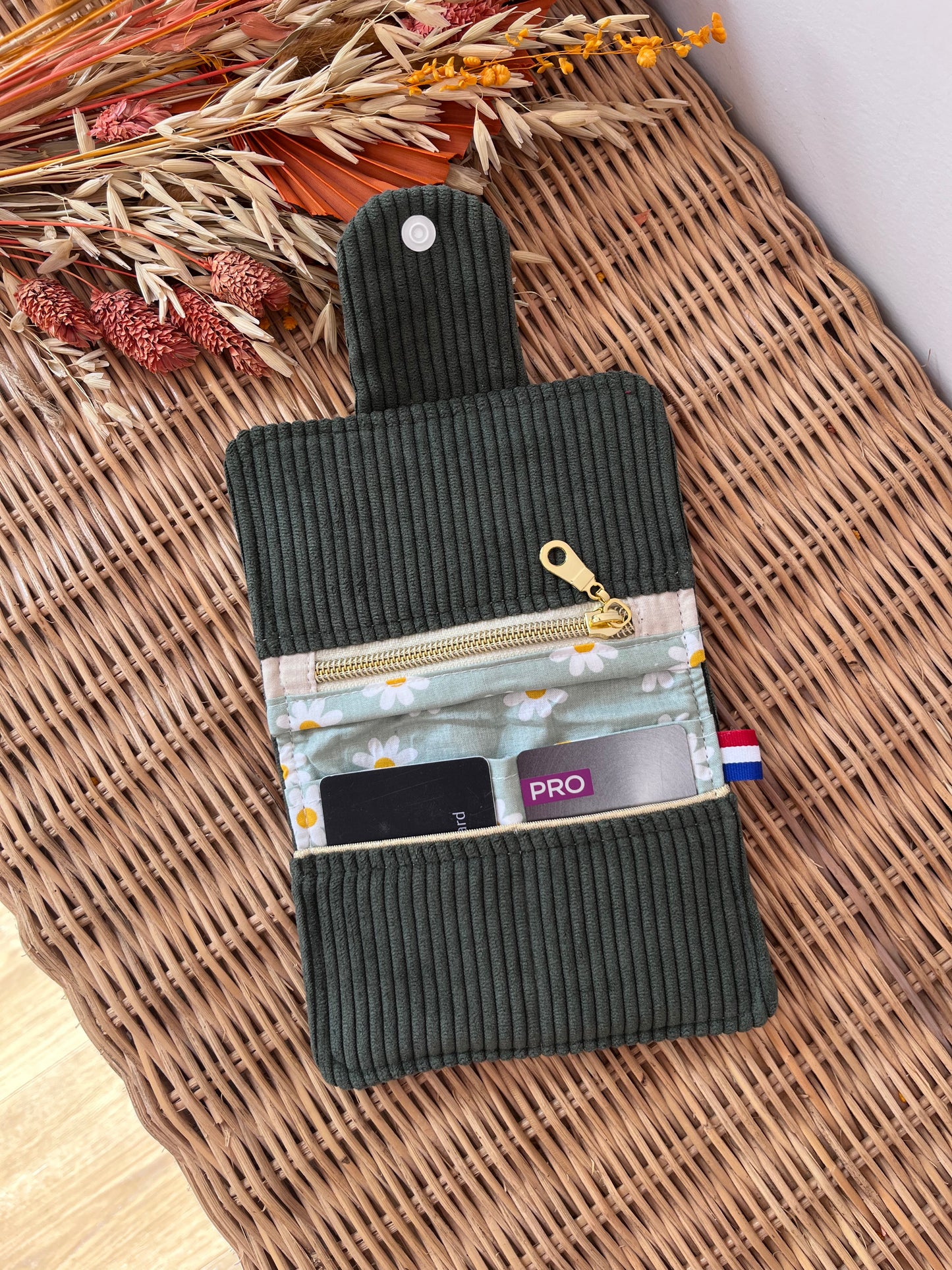 Porte-feuille compact Kaki