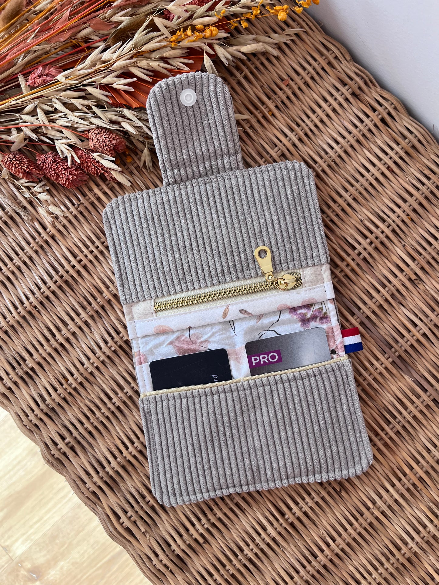 Porte-feuille compact Beige