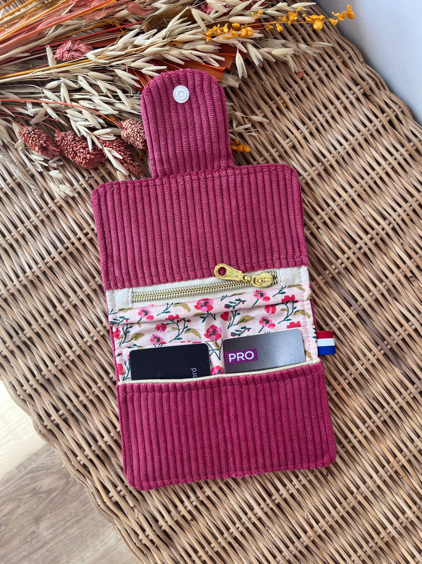 Porte-feuille compact Framboise