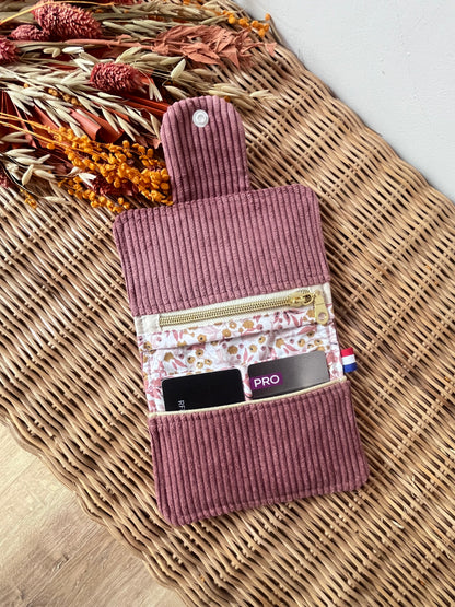 Porte-feuille compact Vieux-rose