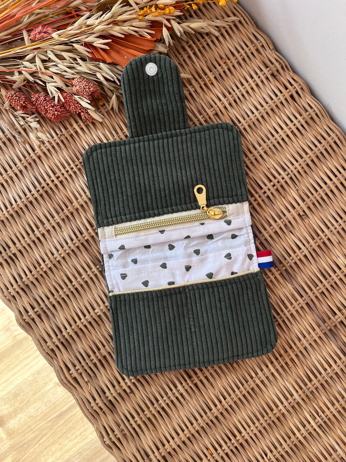 Porte-feuille compact Kaki
