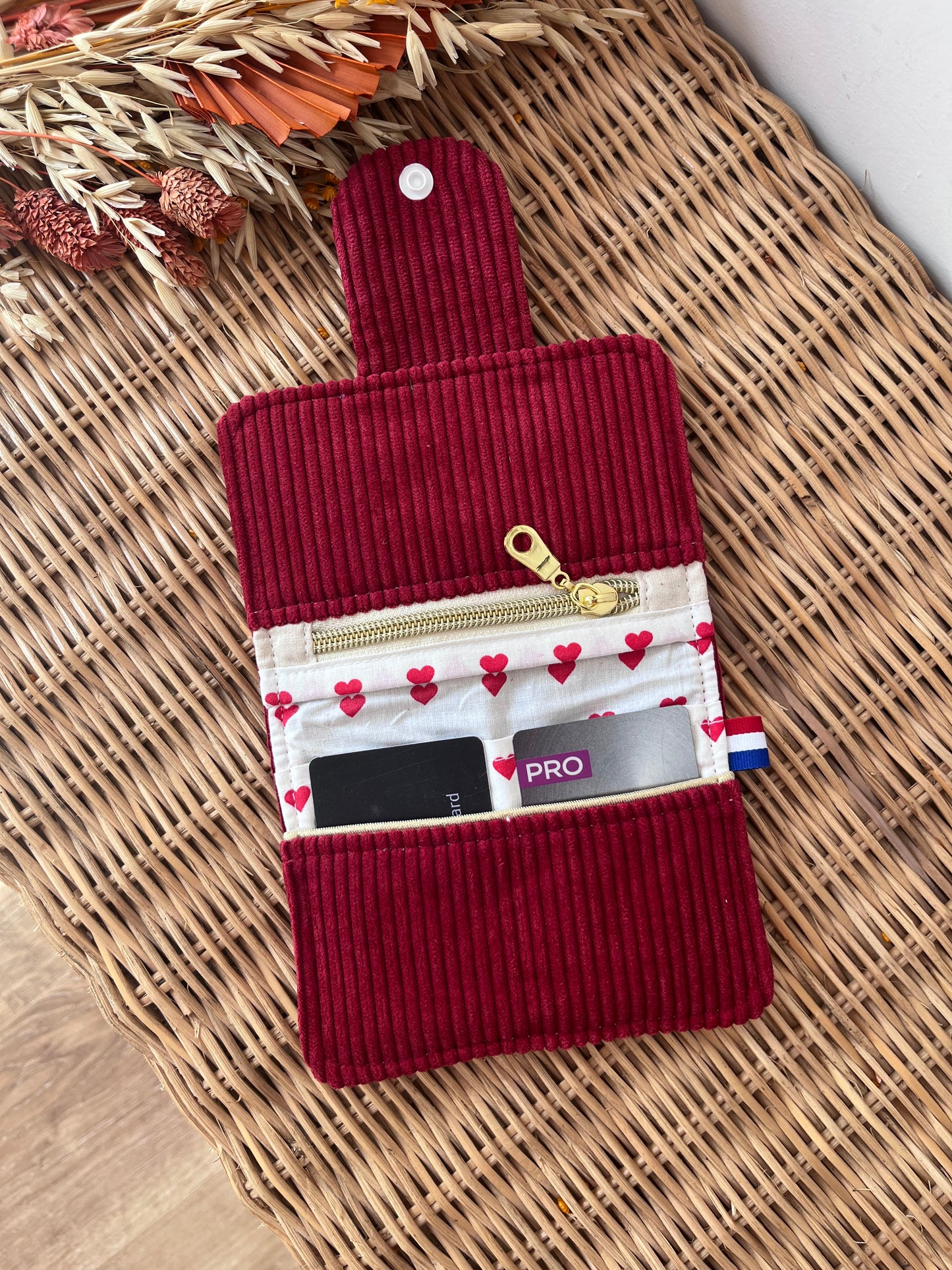 Porte-feuille compact Bordeaux