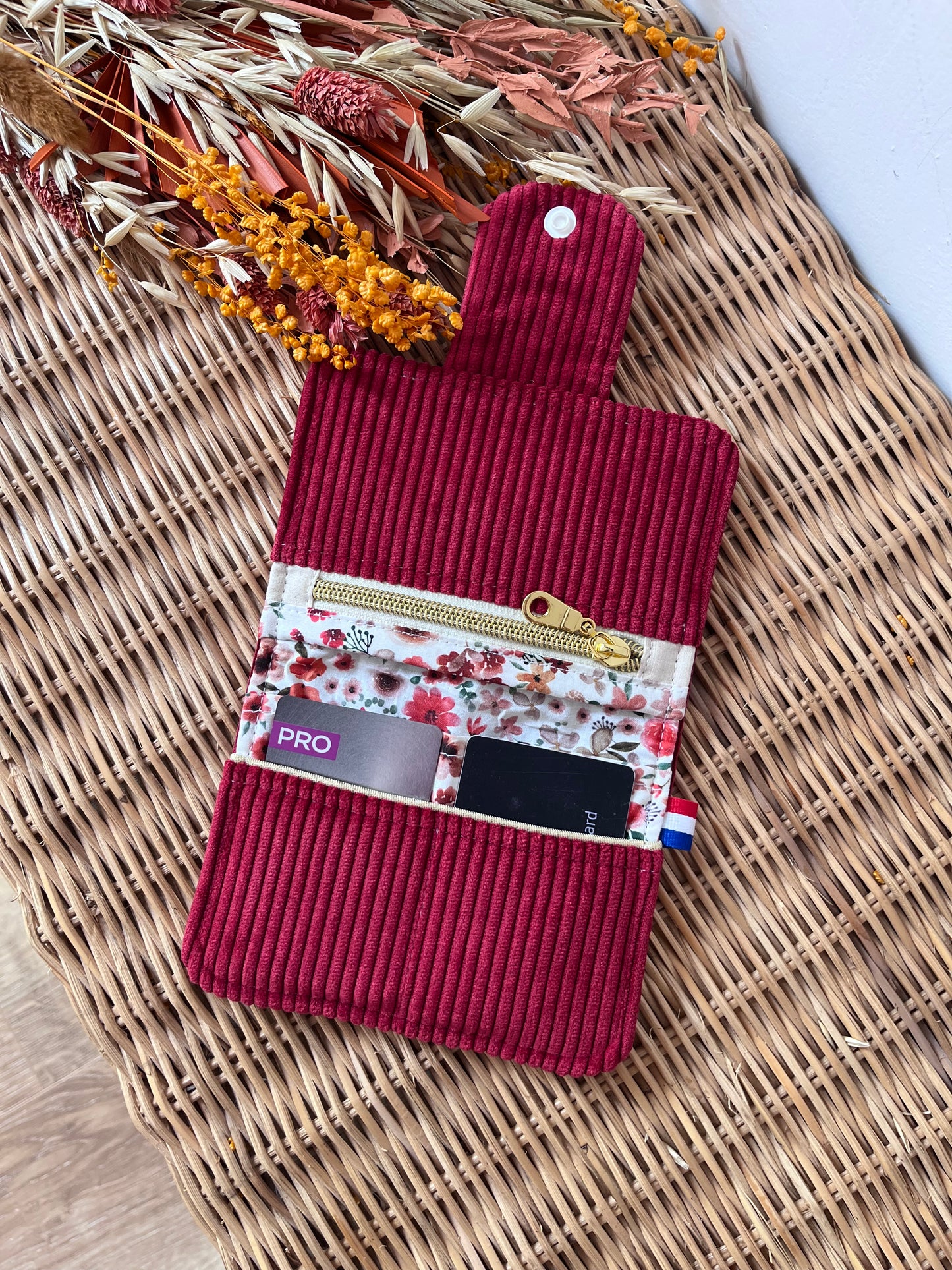 Porte-feuille compact Bordeaux