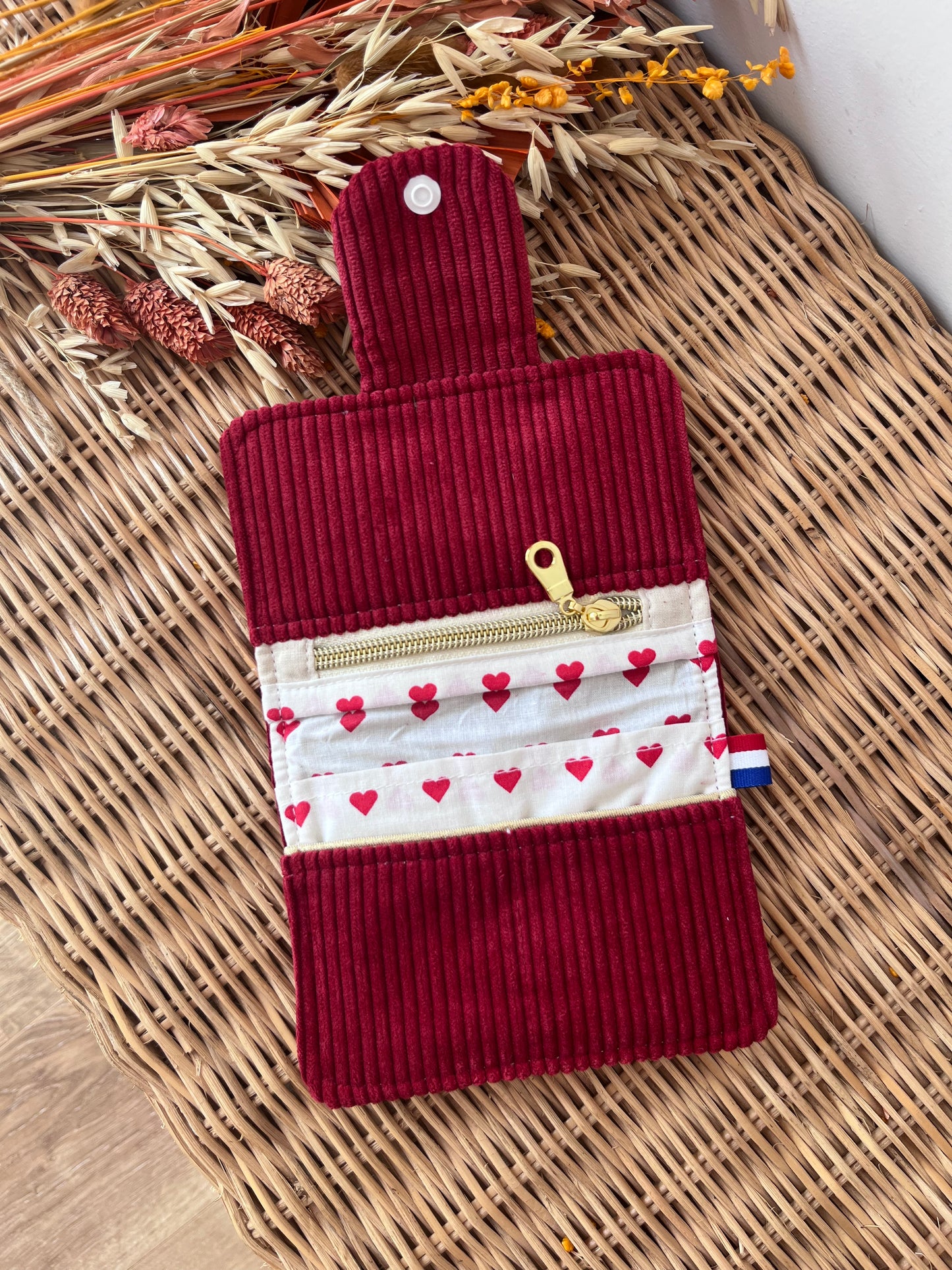 Porte-feuille compact Bordeaux