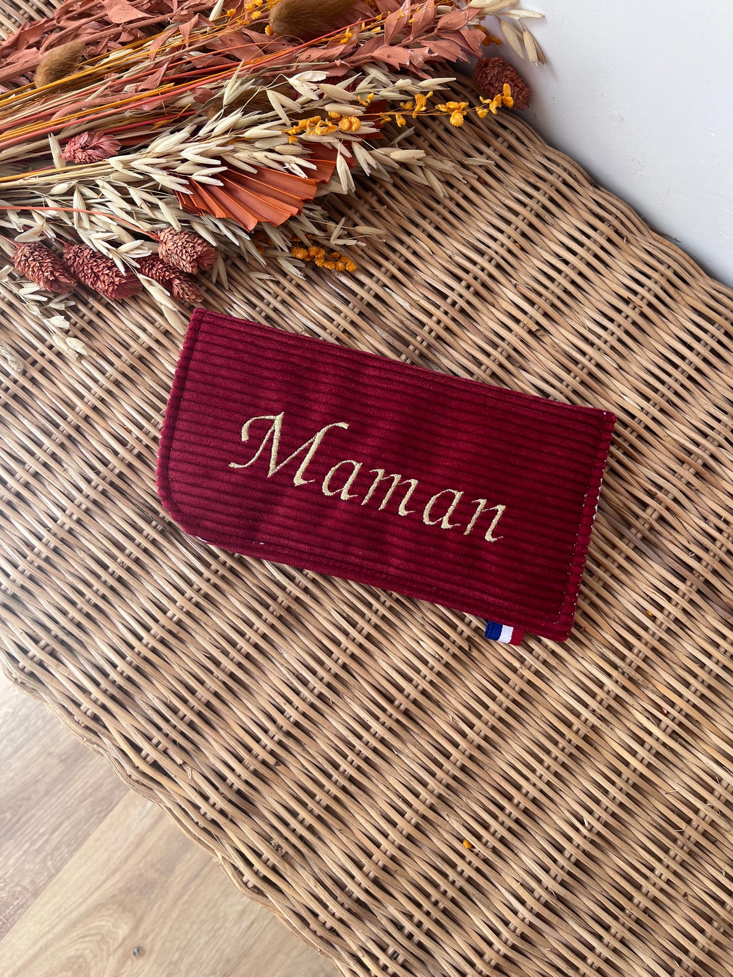Étui à lunettes "Maman" Bordeaux