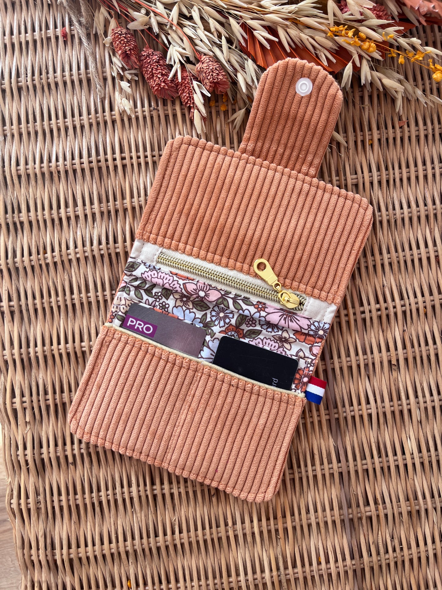 Porte-feuille compact Abricot