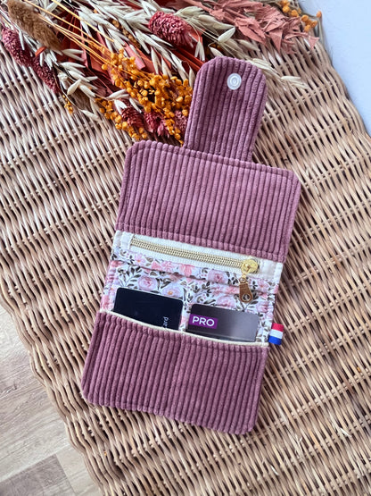 Porte-feuille compact Vieux-rose