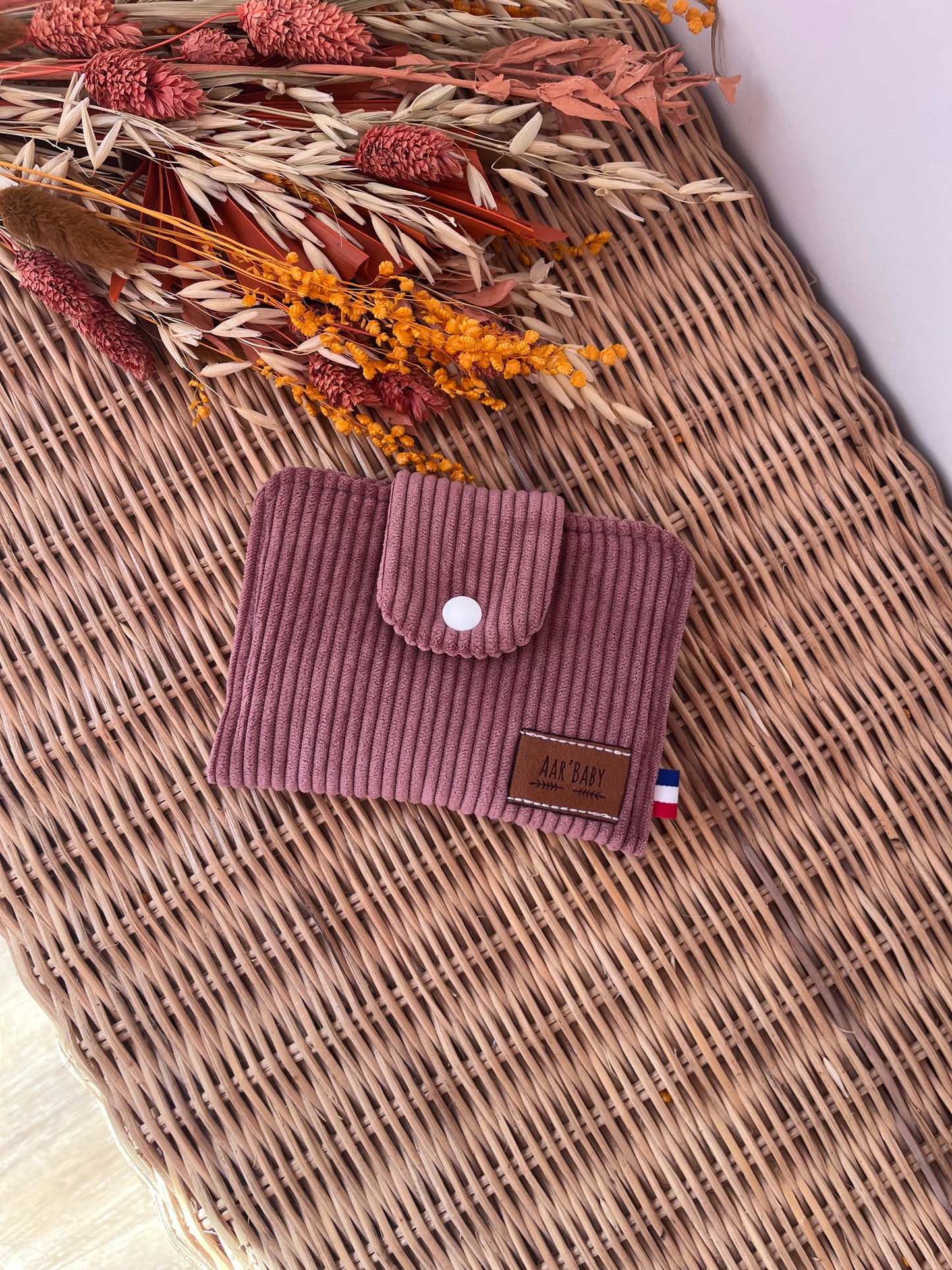 Porte-feuille compact Vieux-rose