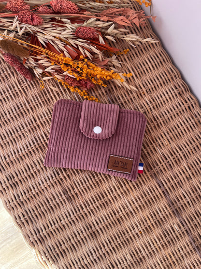Porte-feuille compact Vieux-rose