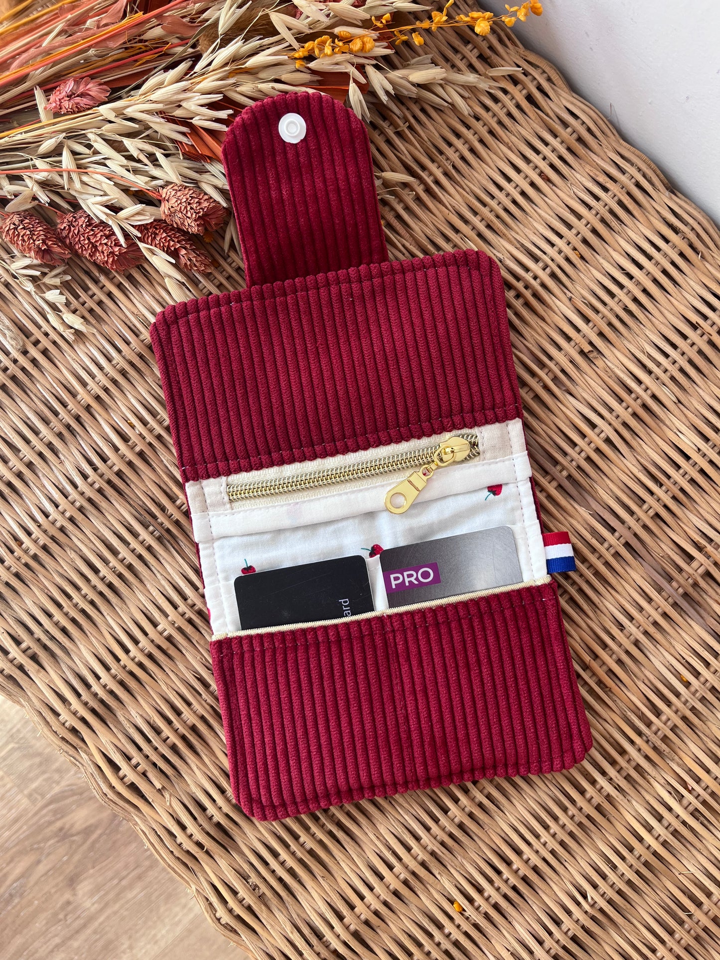 Porte-feuille compact Bordeaux