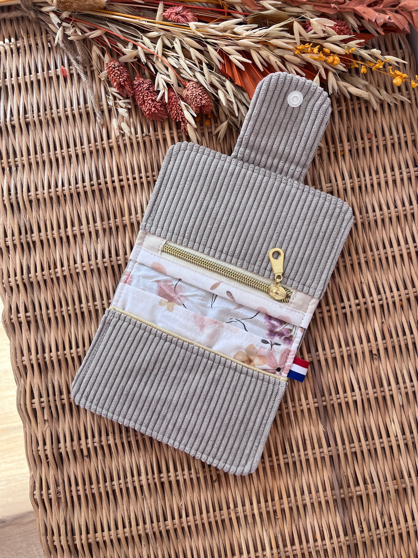 Porte-feuille compact Beige