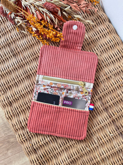 Porte-feuille compact Saumon